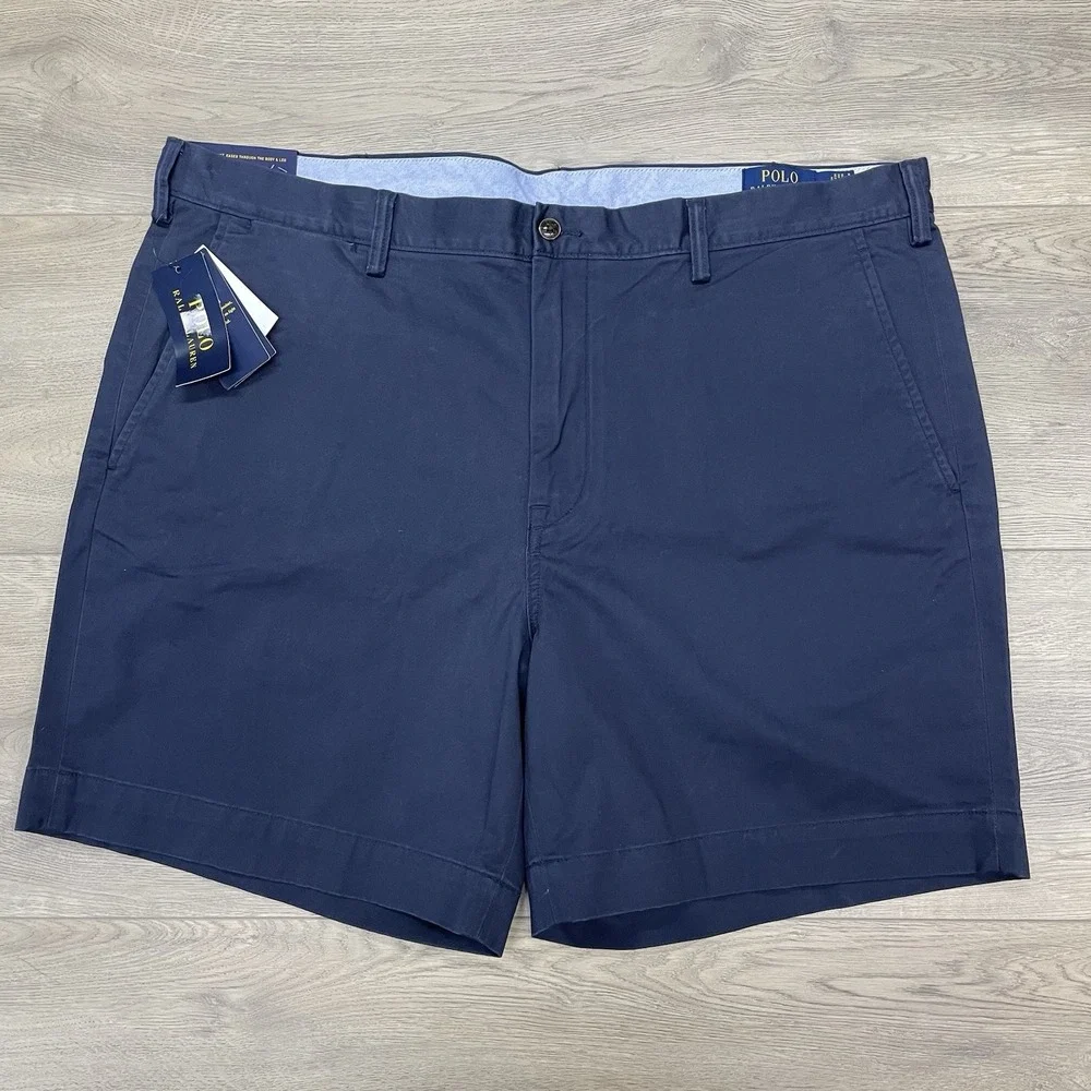 NWT Polo Ralph Lauren Classic Fit Blue Chino Shorts Men Sz 40 Prep Casual